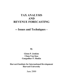 TAX ANALYSIS AND REVENUE FORECASTING