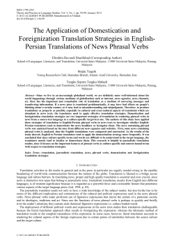 The Application of Domestication and Foreignization