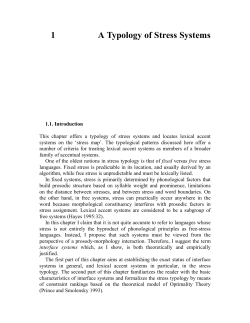 1 A Typology of Stress Systems