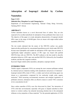 Adsorption of Isopropyl Alcohol by Carbon Nanotubes