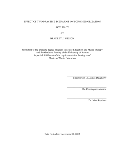 EFFECT OF TWO PRACTICE SCENARIOS ON SONG