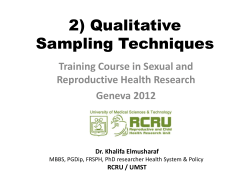 Qualitative Sampling Techniques