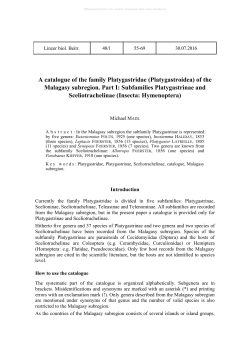 A catalogue of the family Platygastridae (Platygastroidea)