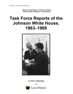 Task Force Reports of the Johnson White House, 1963