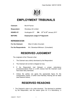 EMPLOYMENT TRIBUNALS