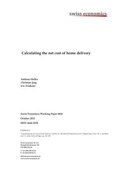 Calculating the net cost of home delivery