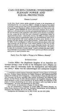 Can Courts Confer Citizenship--Plenary Power and Equal Protection