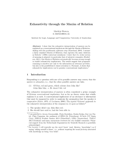 Exhaustivity through the Maxim of Relation