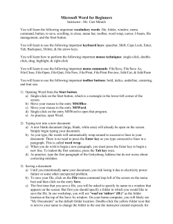 Beginner Microsoft Word