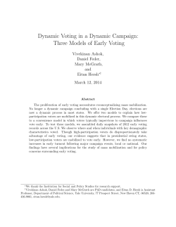 Dynamic Voting in a Dynamic Campaign: Three Models of Early Voting