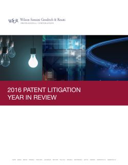 2016 Patent Litigation Year in Review