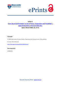 `Sea of Confrontation` to `Sea of Peace, Cooperation and Friendship`?