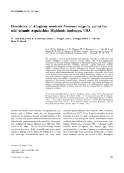 Persistence of Allegheny woodrats Neotoma magister across the