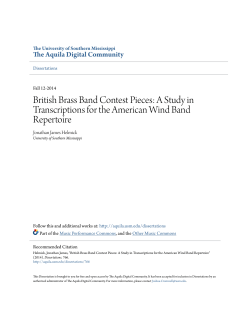 British Brass Band Contest Pieces: A Study in Transcriptions for the