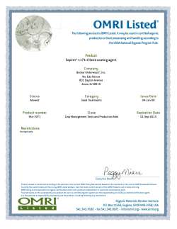 Sepiret&reg; 1171-0 Seed coating agent Product number Status