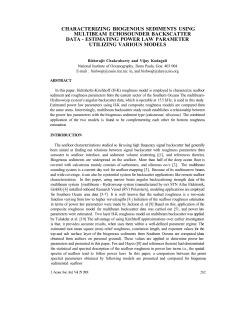 CHARACTERIZING BIOGENOUS SEDIMENTS USING MULTIBEAM