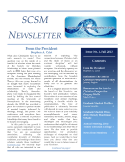 NEWSLETTER - Society for Christian Scholarship in Music