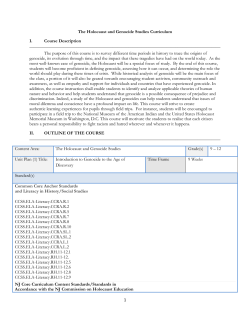 1 The Holocaust and Genocide Studies Curriculum I. Course