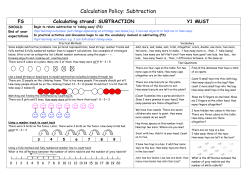 Calculation Policy: Subtraction
