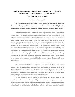 SOCIO-CULTURAL DIMENSIONS OF FEDERALISM