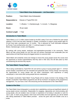 Talent Match Area Ambassador - Job Description Position: Talent