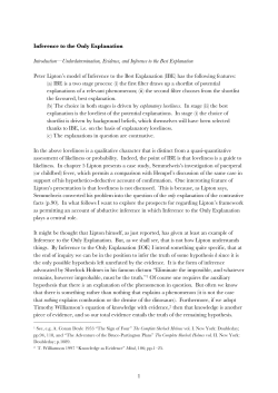 1 Inference to the Only Explanation Introduction