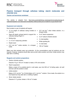 Passive transport through cellulose tubing: starch molecules and