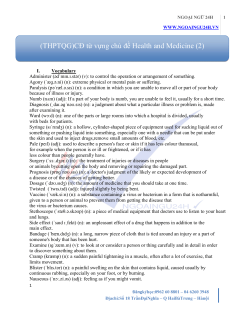(THPTQG)CĐ từ vựng chủ đề Health and Medicine (2)