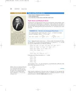Ch 9.10 Taylor and Maclaurin Series