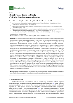 Biophysical Tools to Study Cellular Mechanotransduction