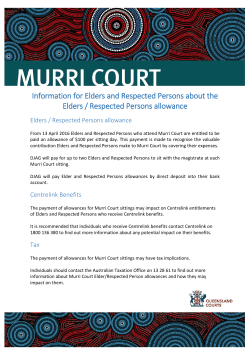 Murri Court - Elders and Respected Persons allowance fact sheet