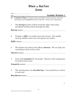A. Read each sentence then write the definition of the italicized word