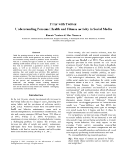 (2013). “Fitter with Twitter: Understanding Personal Health and