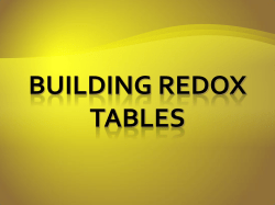 Building Redox Tables