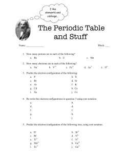 5-1-3 - The Periodic Table and Stuff W.S.