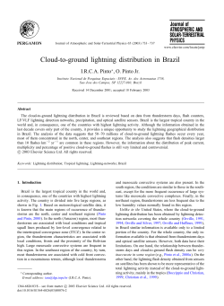 Cloud-to-ground lightning distribution in Brazil