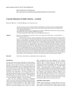 Cenozoic dinosaurs in South America &ndash; revisited