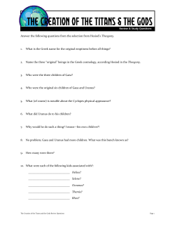 Creation of the Titans Questions