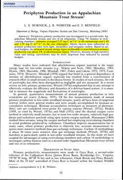 Periphyton primary production in an Appalachian