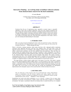 Interactive Painting &ndash; an evolving study to facilitate