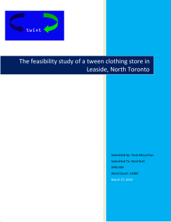 The feasibility study of a tween clothing store in Leaside, North Toronto
