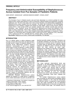Frequency and Antimicrobial Susceptibility of