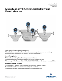 Micro Motion&reg; R-Series Coriolis Flow and Density Meters