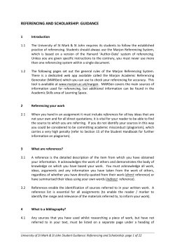 referencing and scholarship - Plymouth Marjon University