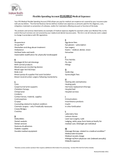 Flexible Spending Account ELIGIBLEMedical Expenses