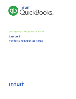 Lesson 8 &mdash; Vendors and Expenses Part 2