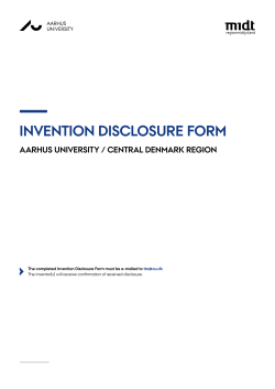 invention disclosure form - Technology Transfer Office