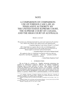 Use of Foreign Case Law As Persuasive Authority by the United States