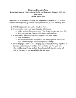 CDT Diagnostic Categories Skills List Chemistry
