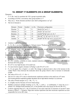 12. GROUP 17 ELEMENTS